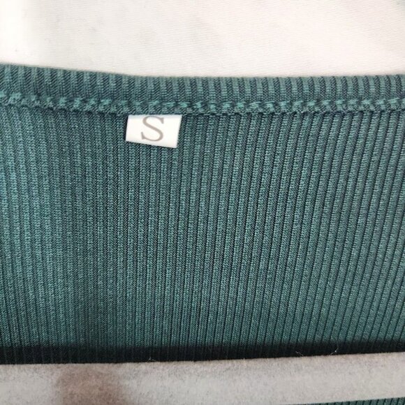 Ribbed Long Sleeve Shirt in Dark Green - Size Small - Picture 4 of 5